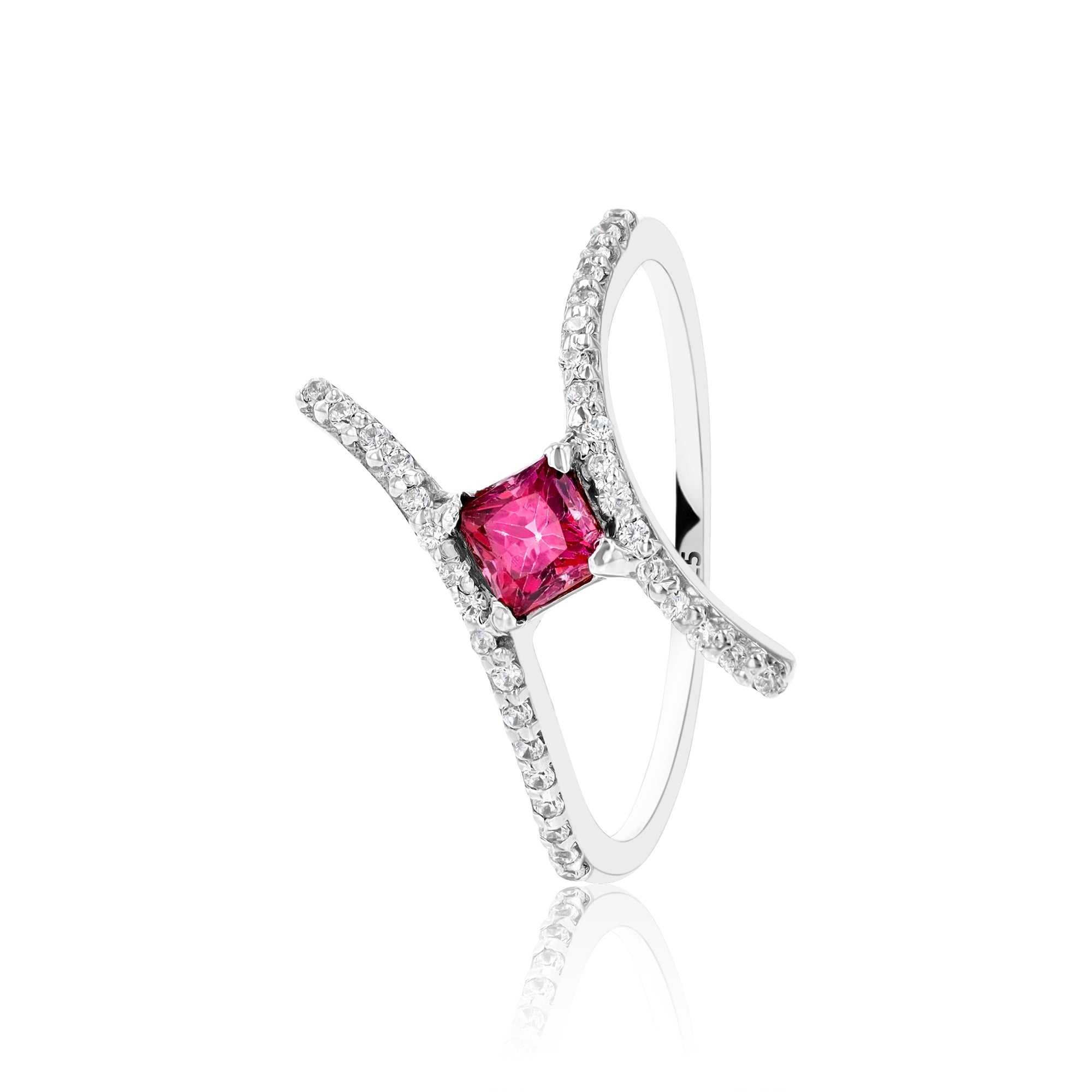 Phoebe Fuchsia Sterling Silver Ring – Ema Jewels