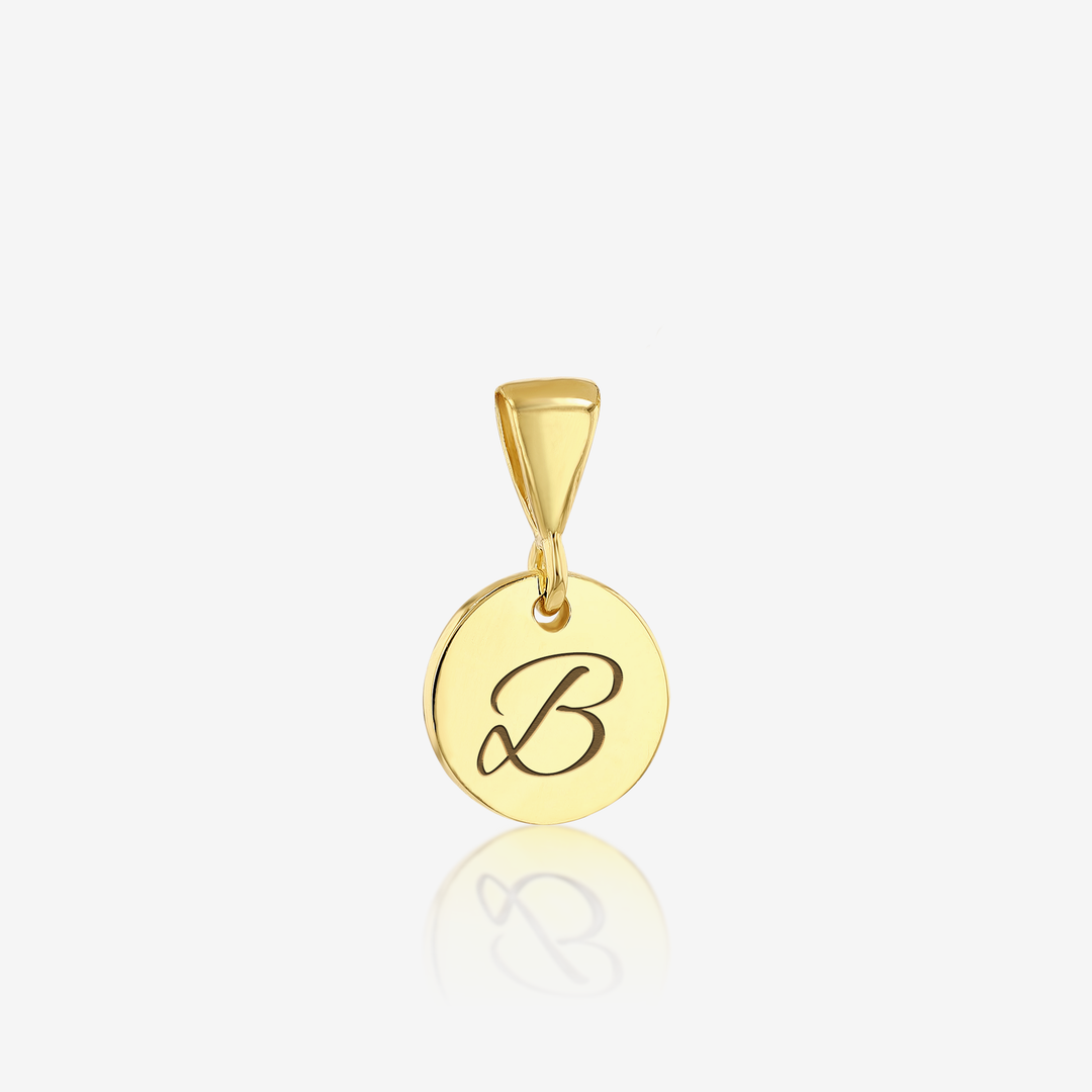 ADD on Initial Cursive Engraved Pendant ONLY 14K 925 Gold Vermeil