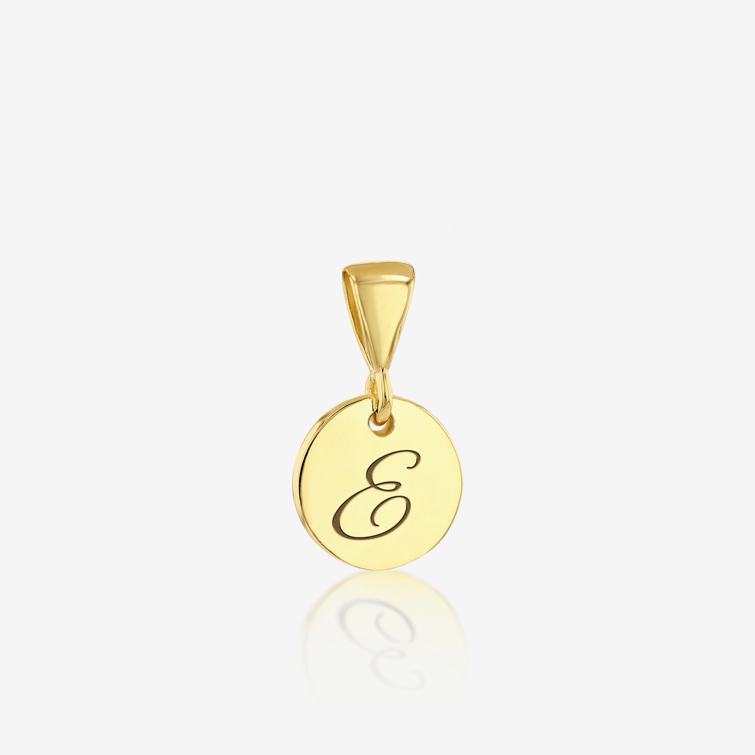 ADD on Initial Cursive Engraved Pendant ONLY 14K 925 Gold Vermeil