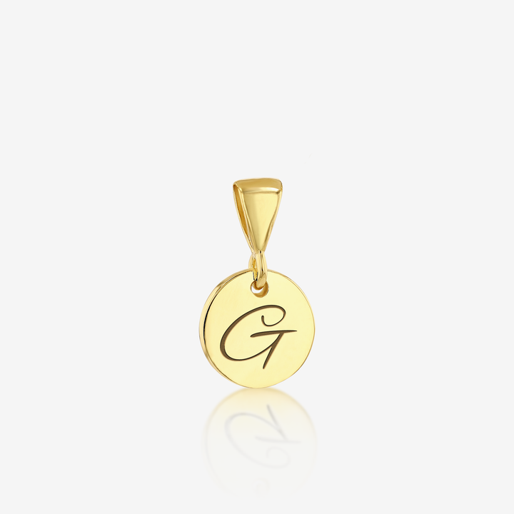 ADD on Initial Cursive Engraved Pendant ONLY 14K 925 Gold Vermeil