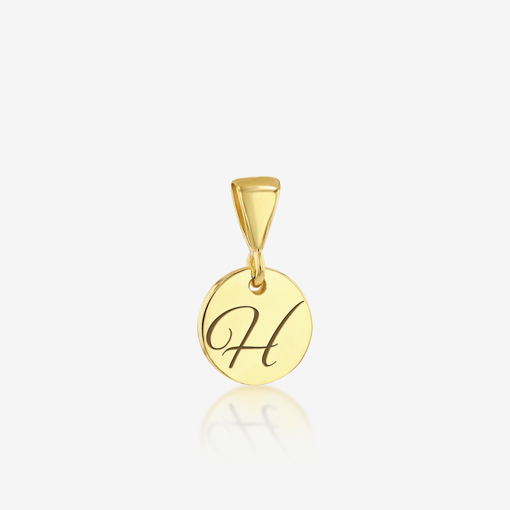 ADD on Initial Cursive Engraved Pendant ONLY 14K 925 Gold Vermeil