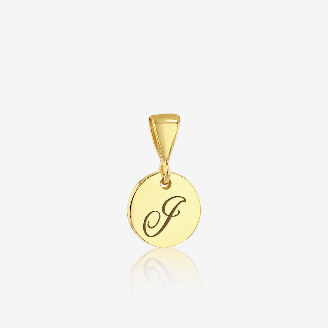 ADD on Initial Cursive Engraved Pendant ONLY 14K 925 Gold Vermeil