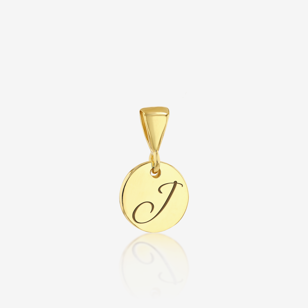 ADD on Initial Cursive Engraved Pendant ONLY 14K 925 Gold Vermeil