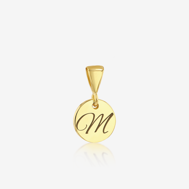 ADD on Initial Cursive Engraved Pendant ONLY 14K 925 Gold Vermeil