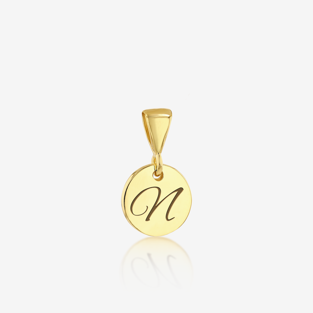 ADD on Initial Cursive Engraved Pendant ONLY 14K 925 Gold Vermeil