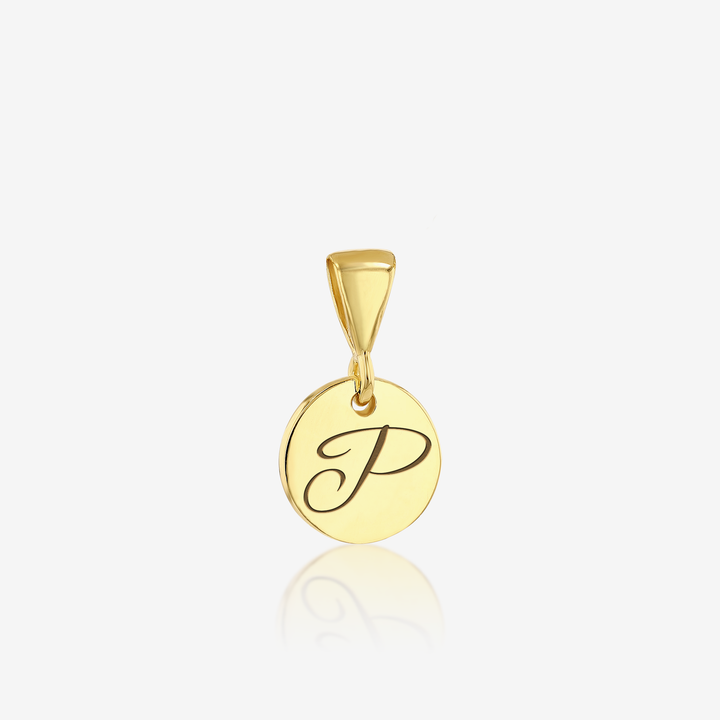 ADD on Initial Cursive Engraved Pendant ONLY 14K 925 Gold Vermeil