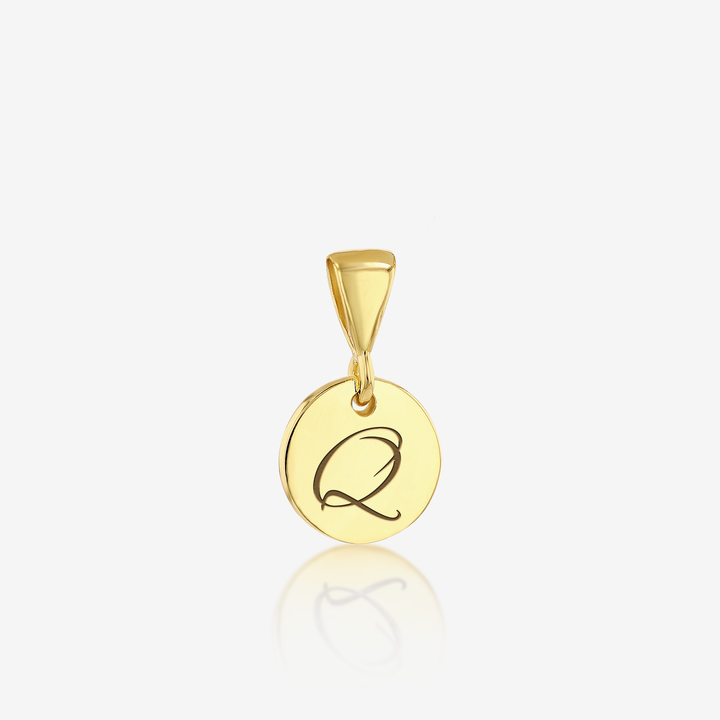 ADD on Initial Cursive Engraved Pendant ONLY 14K 925 Gold Vermeil