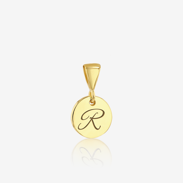 ADD on Initial Cursive Engraved Pendant ONLY 14K 925 Gold Vermeil