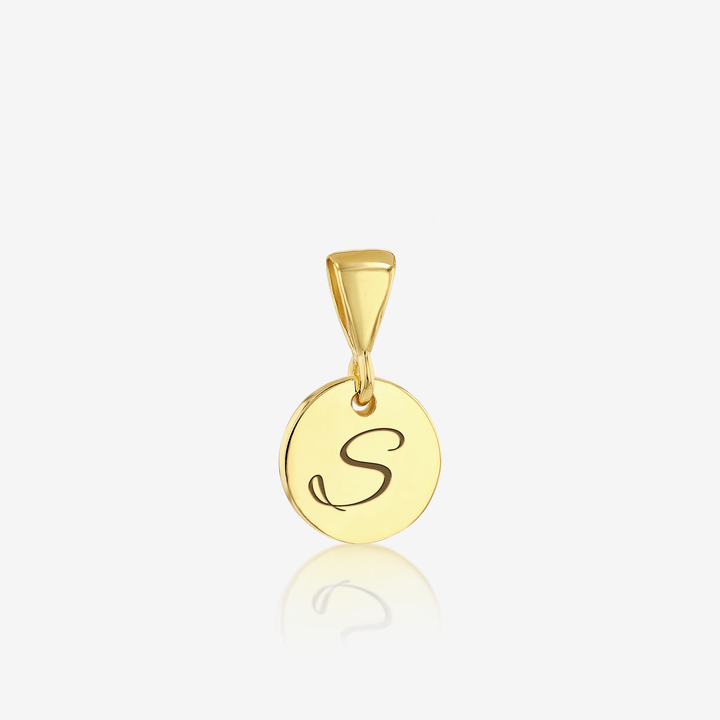 ADD on Initial Cursive Engraved Pendant ONLY 14K 925 Gold Vermeil