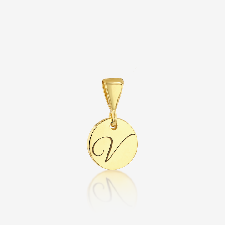 ADD on Initial Cursive Engraved Pendant ONLY 14K 925 Gold Vermeil