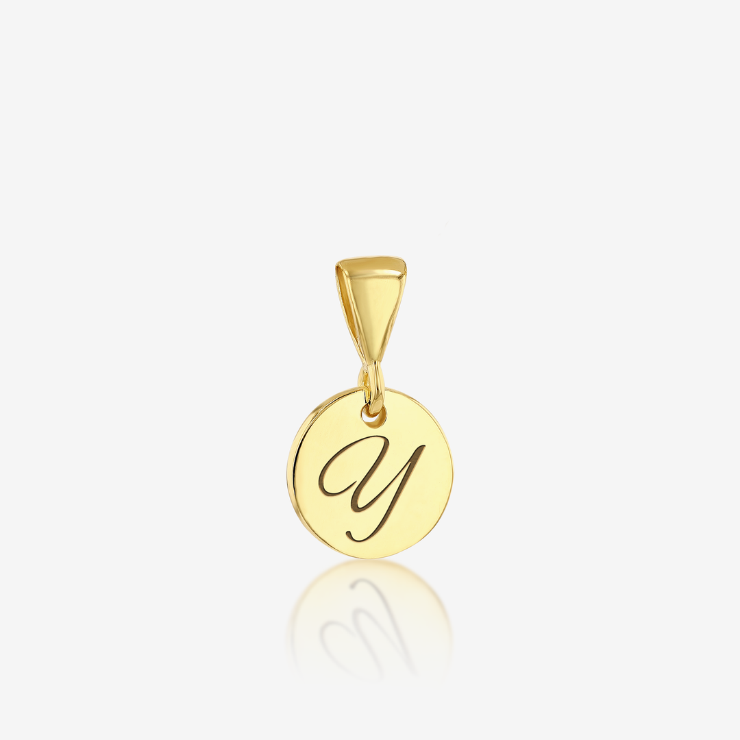 ADD on Initial Cursive Engraved Pendant ONLY 14K 925 Gold Vermeil