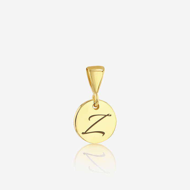 ADD on Initial Cursive Engraved Pendant ONLY 14K 925 Gold Vermeil