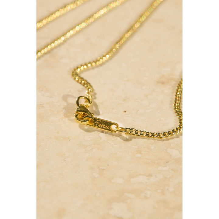 A Initial Cursive Engraved Pendant Necklace 14K 925 Gold Vermeil - Ema Jewels