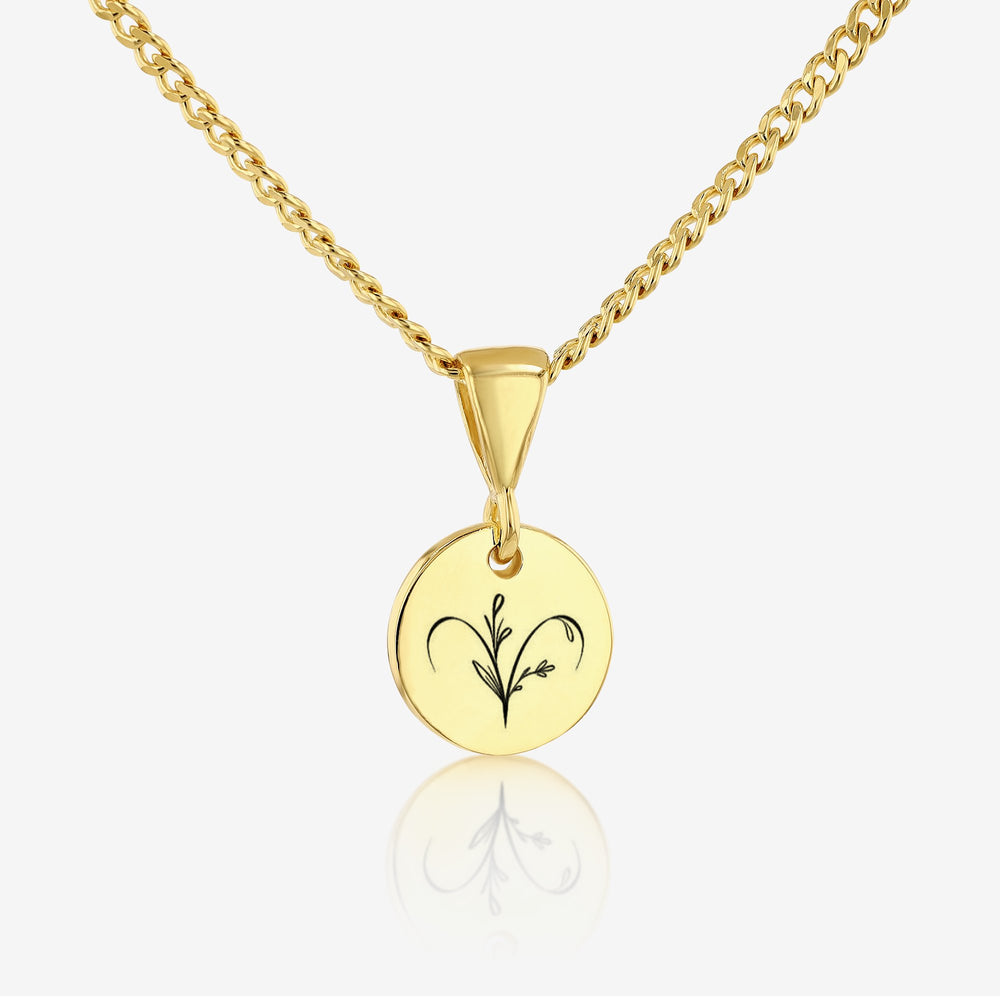 Aries Zodiac Sign Pendant Necklace 14K 925K Gold Vermeil - Ema Jewels