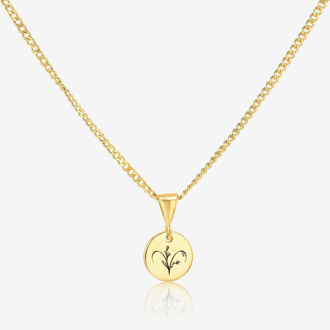 Aries Zodiac Sign Pendant Necklace 14K 925K Gold Vermeil - Ema Jewels