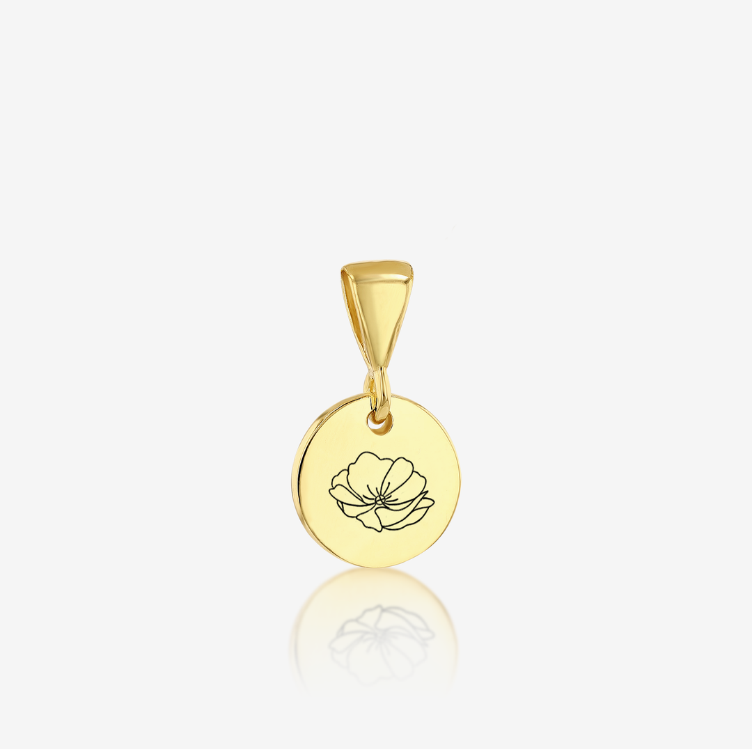 ADD on Initial Cursive Engraved Pendant ONLY 14K 925 Gold Vermeil