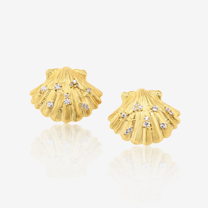 Golden Seashell Cascade Earrings