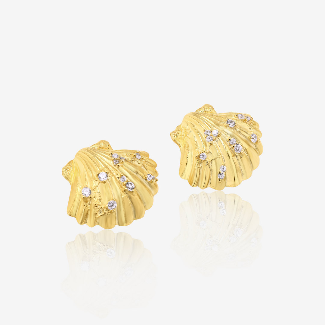 Golden Seashell Cascade Earrings