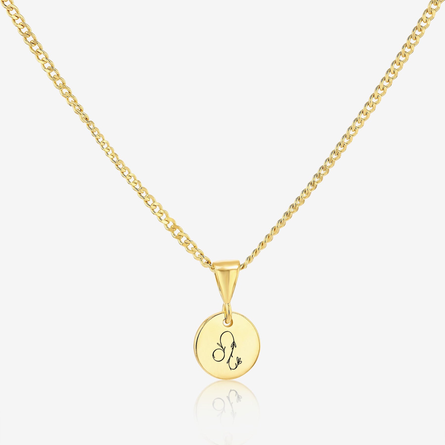 Leo Zodiac Sign Pendant Necklace 14K 925 Gold Vermeil – Ema Jewels