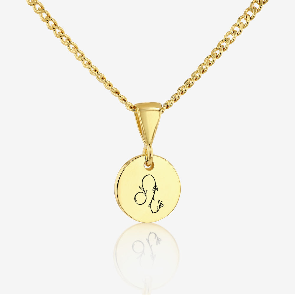 Leo Zodiac Sign Pendant Necklace 14K 925K Gold Vermeil - Ema Jewels