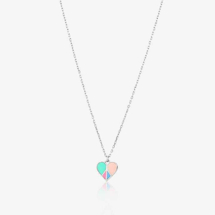 Pastel Peace Heart Necklace - Ema Jewels