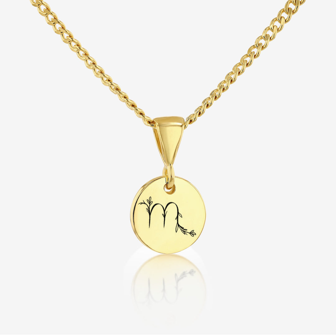 Scorpio Zodiac Sign Pendant Necklace 14K 925K Gold Vermeil - Ema Jewels