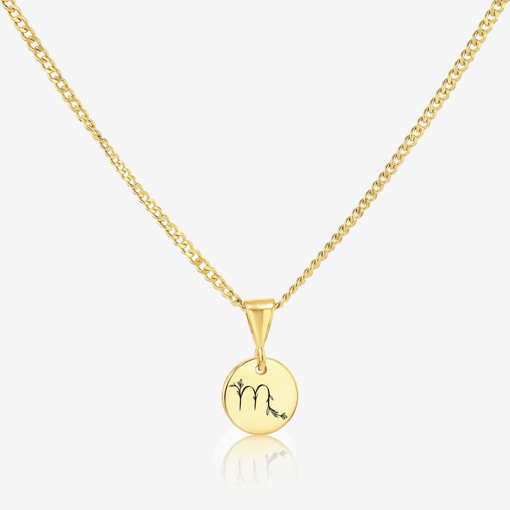 Scorpio Zodiac Sign Pendant Necklace 14K 925K Gold Vermeil - Ema Jewels