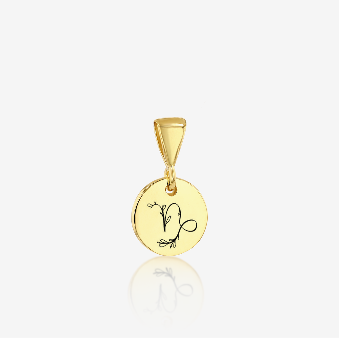 ADD on Initial Cursive Engraved Pendant ONLY 14K 925 Gold Vermeil