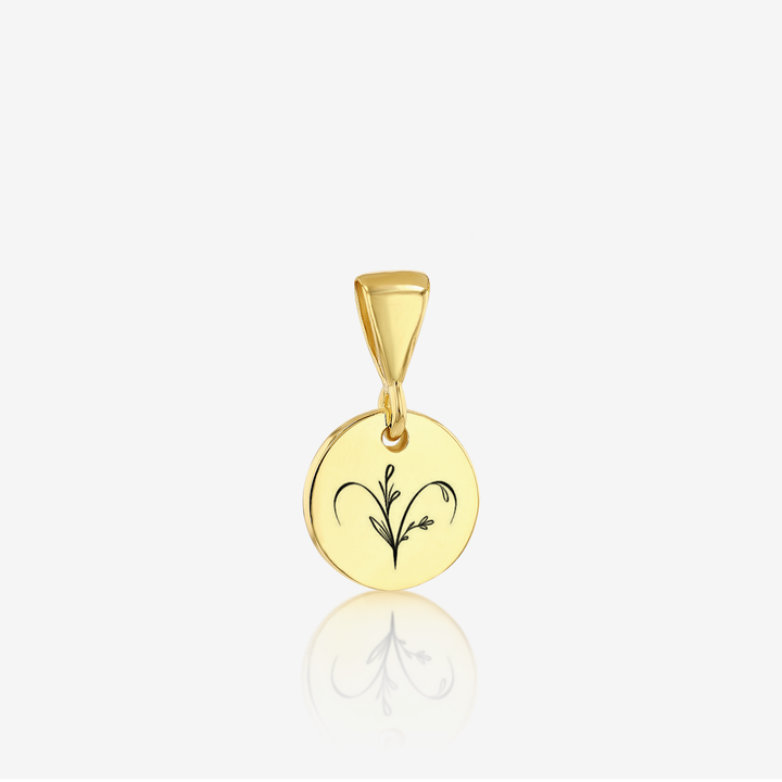 ADD on Initial Cursive Engraved Pendant ONLY 14K 925 Gold Vermeil