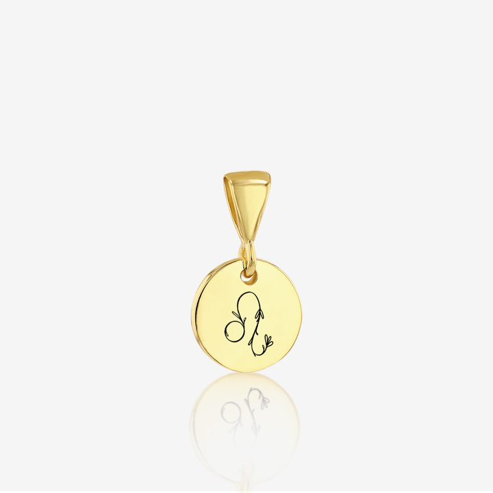 ADD on Initial Cursive Engraved Pendant ONLY 14K 925 Gold Vermeil