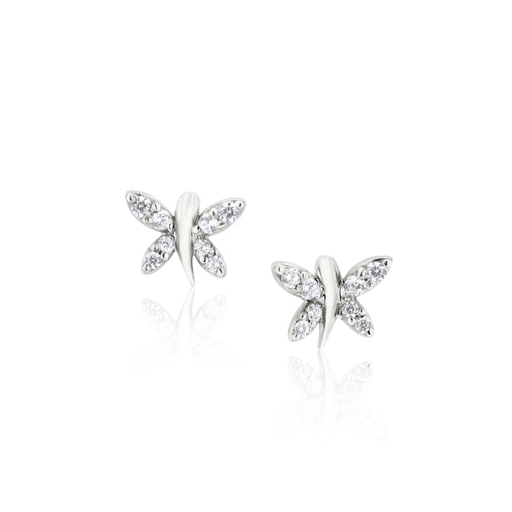 Kotys Butterfly Crystal Sterling Silver Earrings