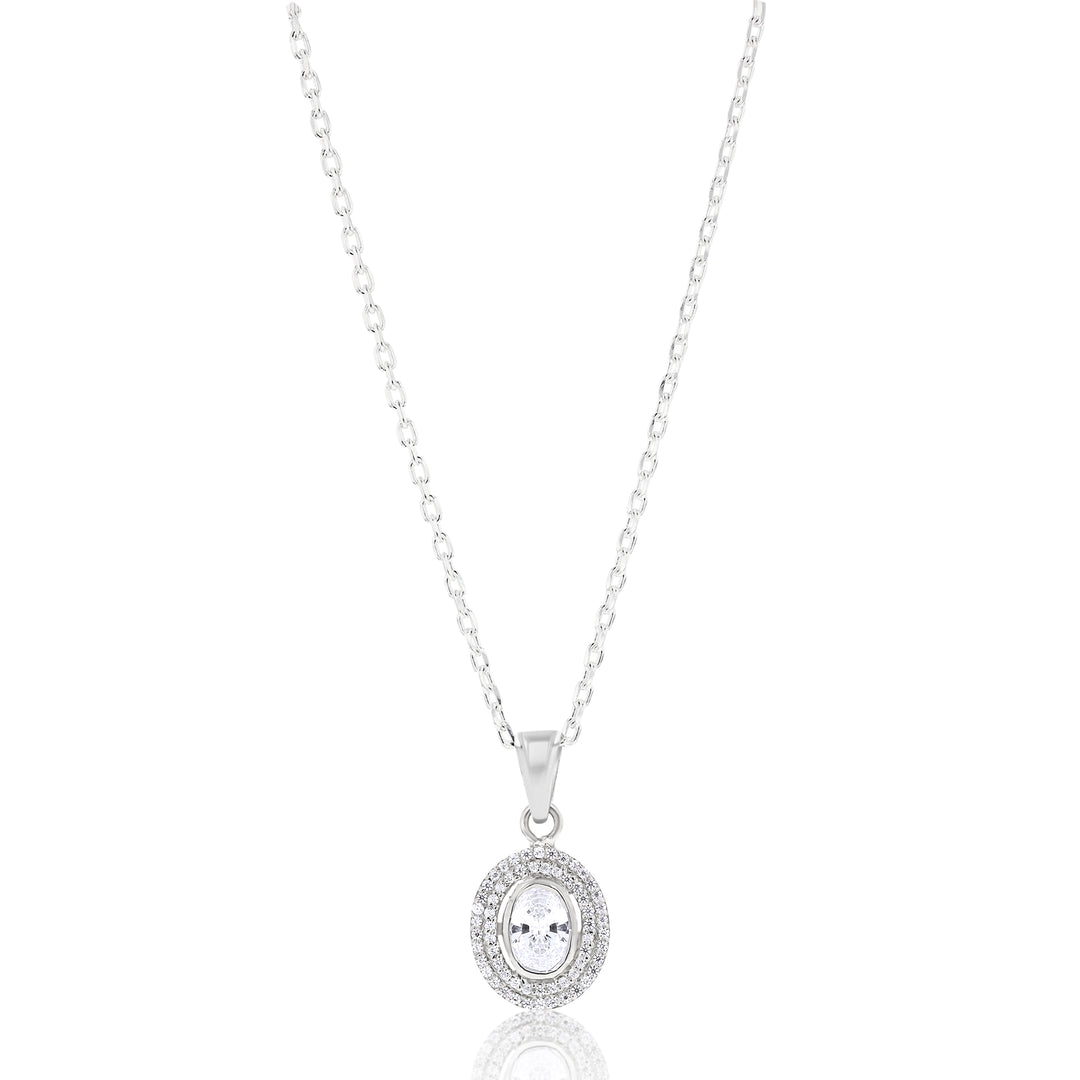 Hebe Crystal Sterling Silver Necklace