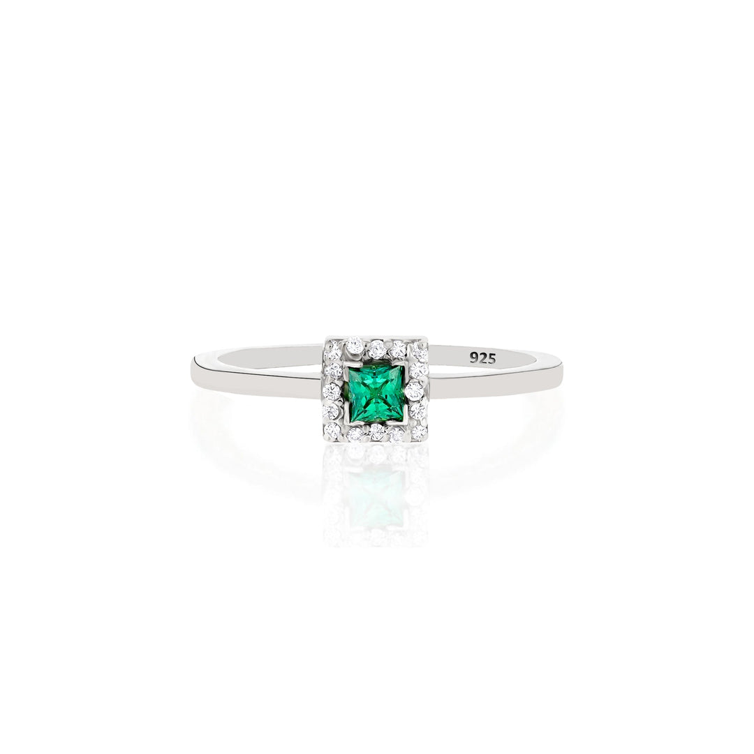 Adonis Emerald Sterling Silver Ring - Ema Jewels