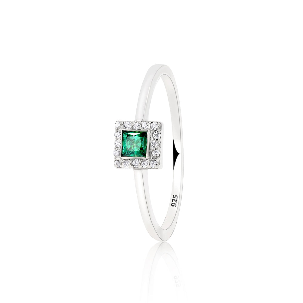 Adonis Emerald Sterling Silver Ring - Ema Jewels