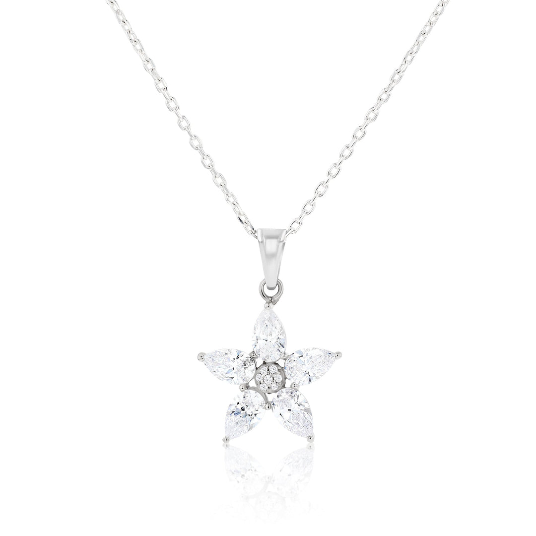Aletheia Crystal Sterling Silver Necklace. - Ema Jewels
