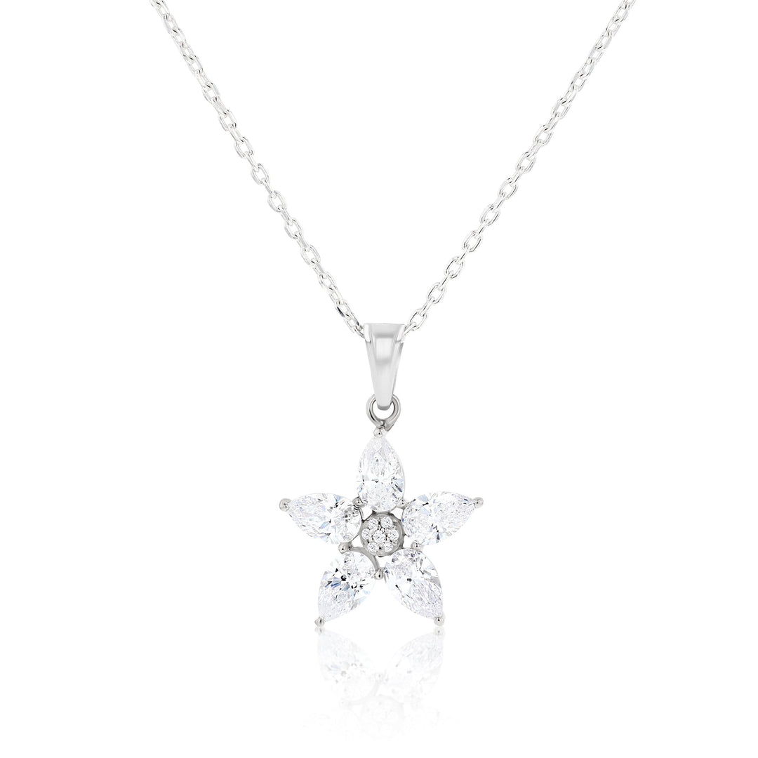Aletheia Crystal Sterling Silver Necklace - Ema Jewels