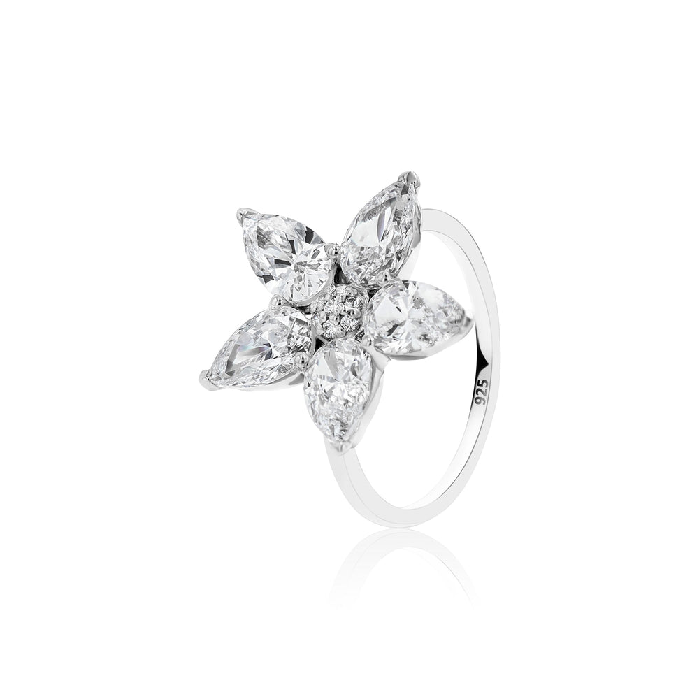 Aletheia Crystal Sterling Silver Ring - Ema Jewels