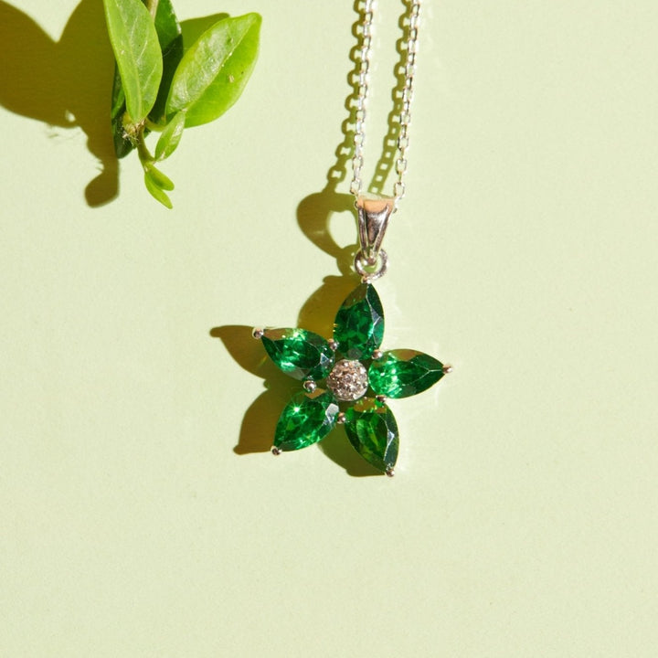 Aletheia Emerald Sterling Silver Necklace - Ema Jewels