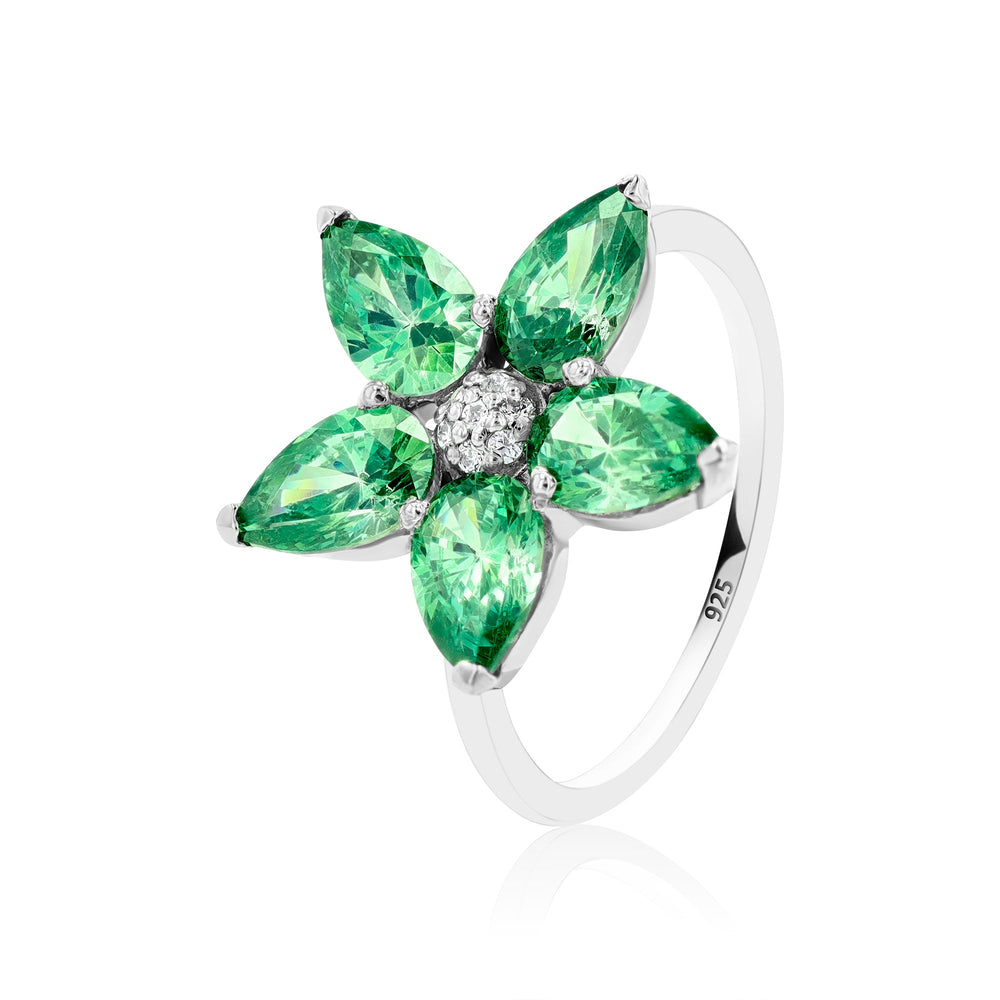 Aletheia Emerald Sterling Silver Ring - Ema Jewels