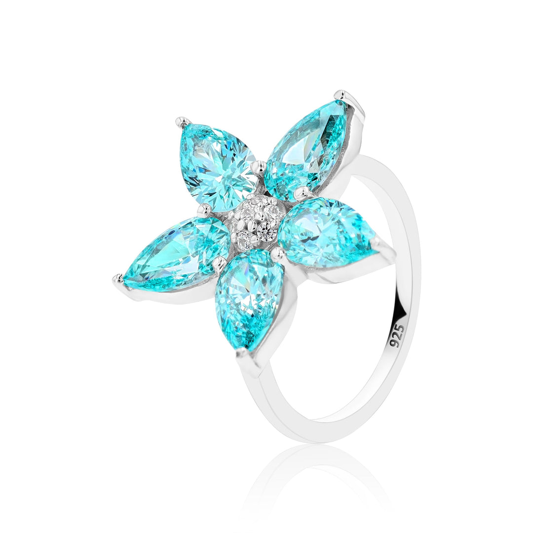 Aletheia Light Azure Sterling Silver Ring - Ema Jewels