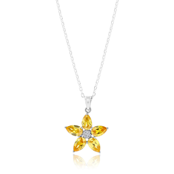 Aletheia Light Sunflower Sterling Silver Necklace. - Ema Jewels