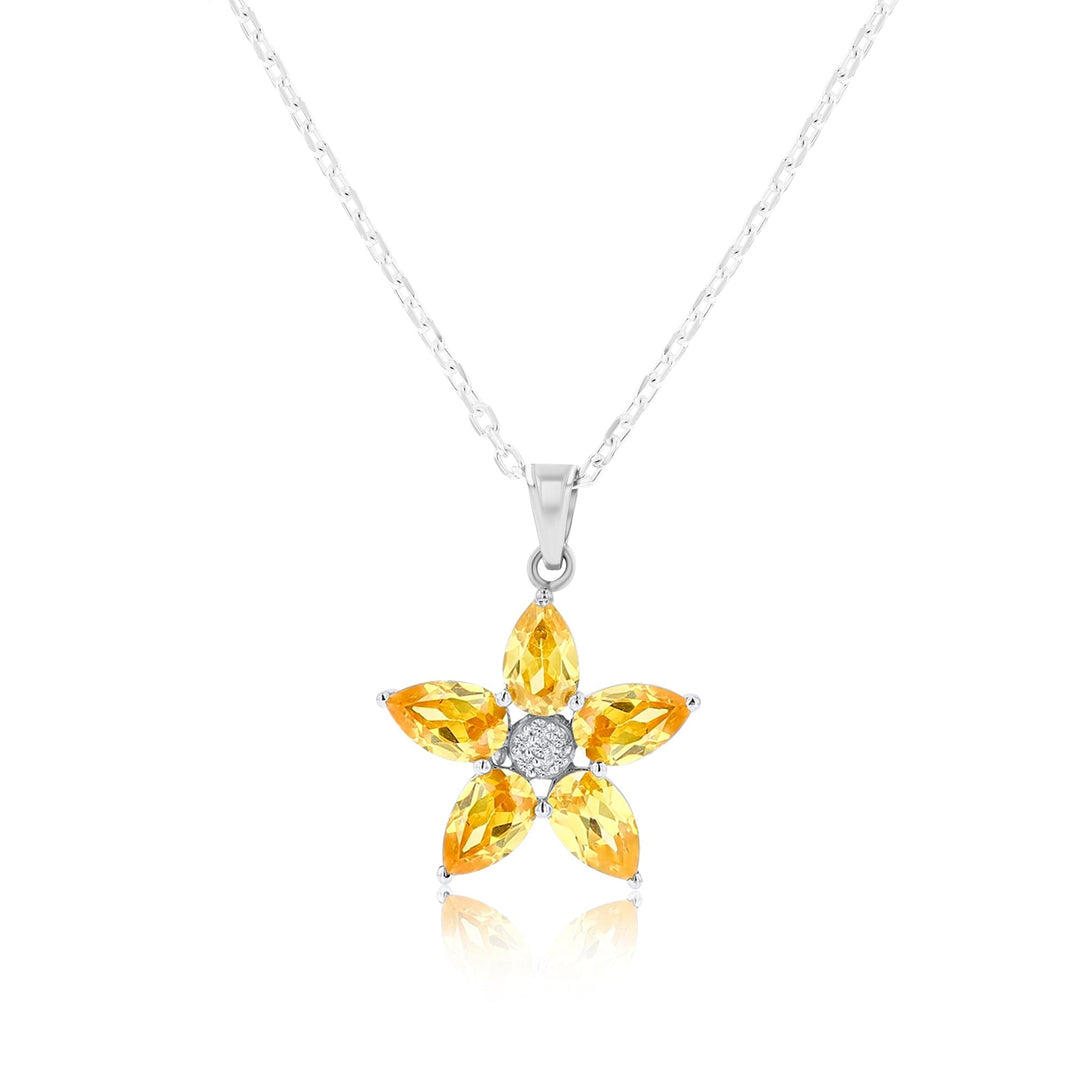 Aletheia Light Sunflower Sterling Silver Necklace. - Ema Jewels