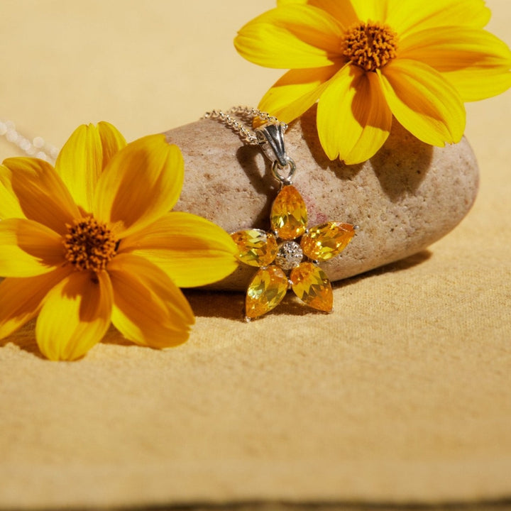 Aletheia Light Sunflower Sterling Silver Necklace - Ema Jewels