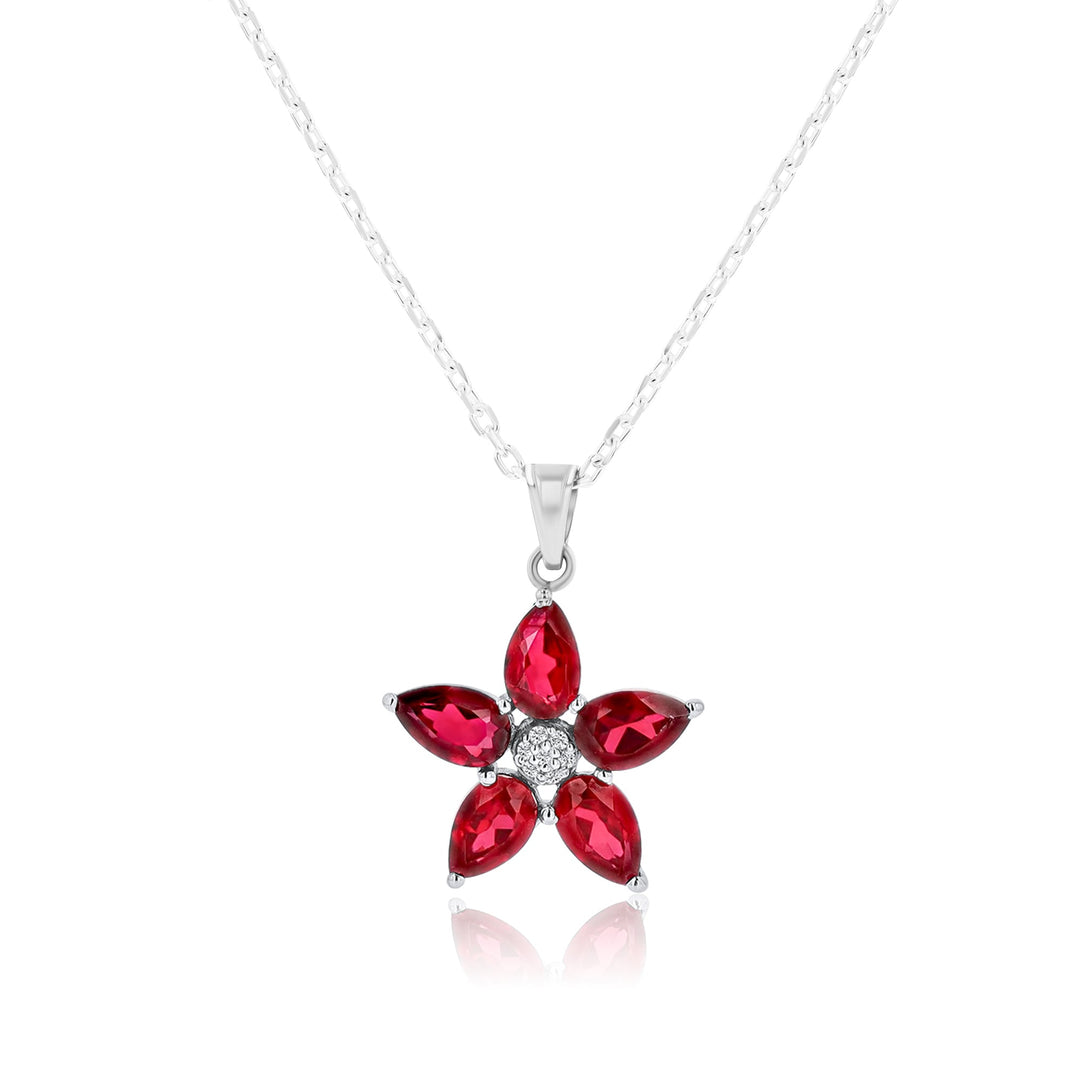Aletheia Ruby Sterling Silver Necklace - Ema Jewels