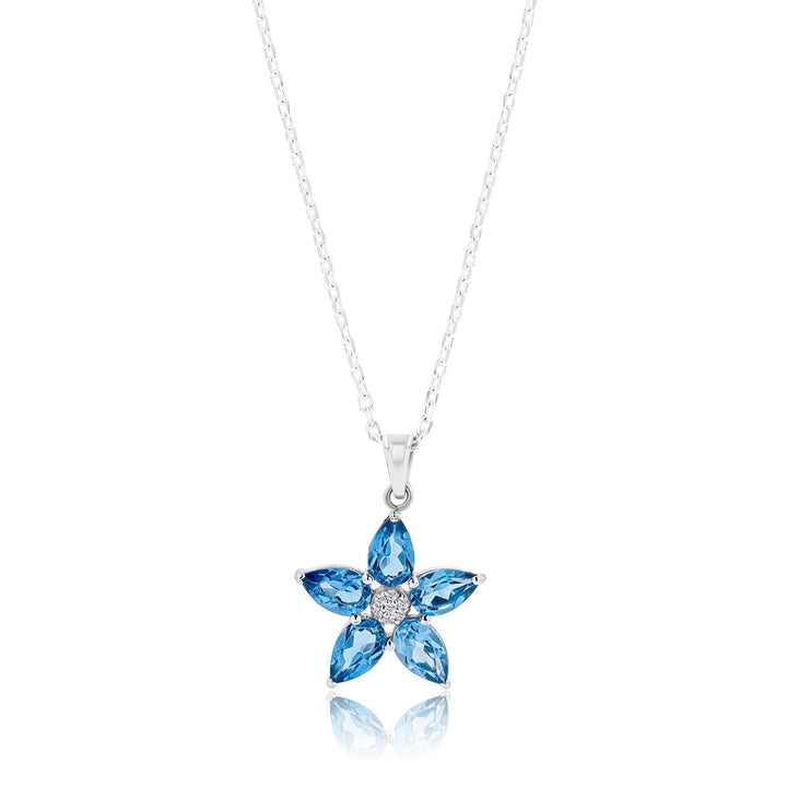 Aletheia Sapphire Sterling Silver Necklace. - Ema Jewels