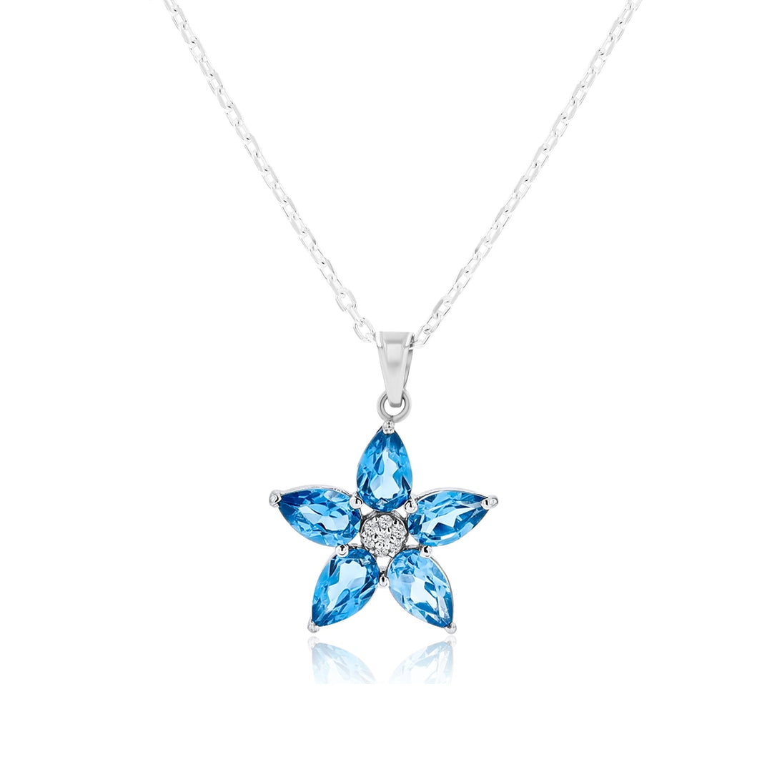 Aletheia Sapphire Sterling Silver Necklace. - Ema Jewels