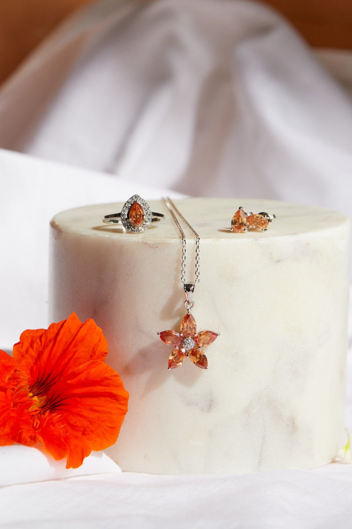 Aletheia Sunflower Sterling Silver Earrings - Ema Jewels