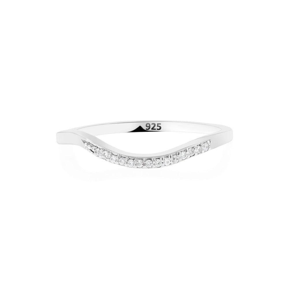 Ambrosia Stackable Crystal Sterling Silver Ring - Ema Jewels