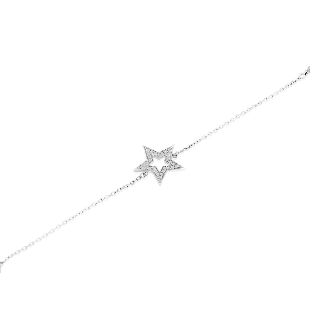 Astrea Crystal Star Sterling Silver Bracelet - Ema Jewels