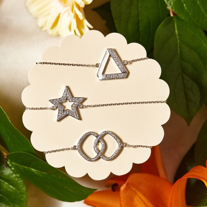 Astrea Crystal Star Sterling Silver Bracelet - Ema Jewels